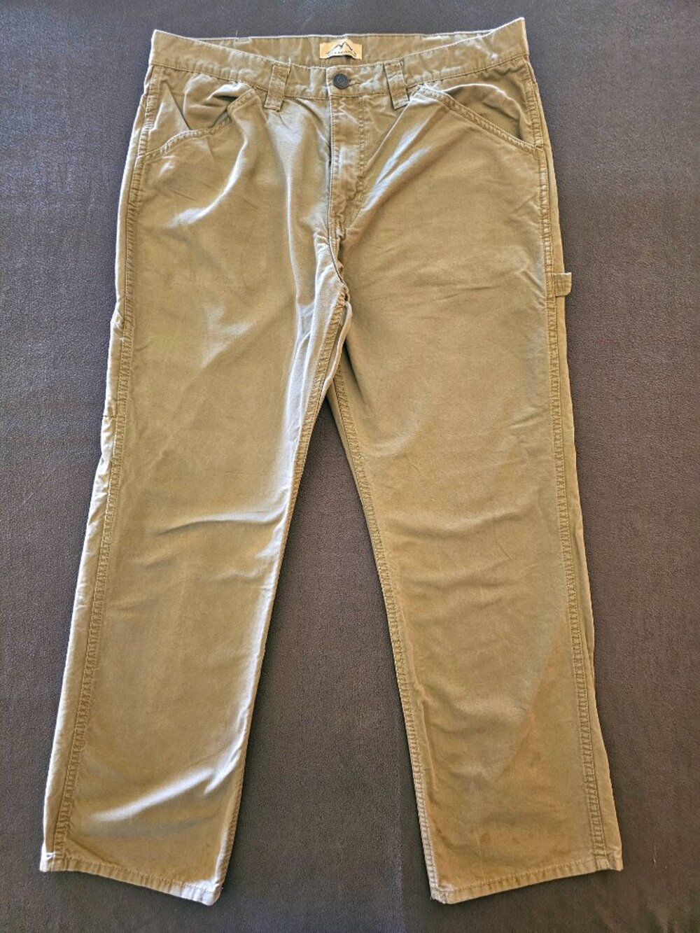Blue Mountain Carpenter Pants Mens 36x32 Tan Khaki Cotton Workwear Utility